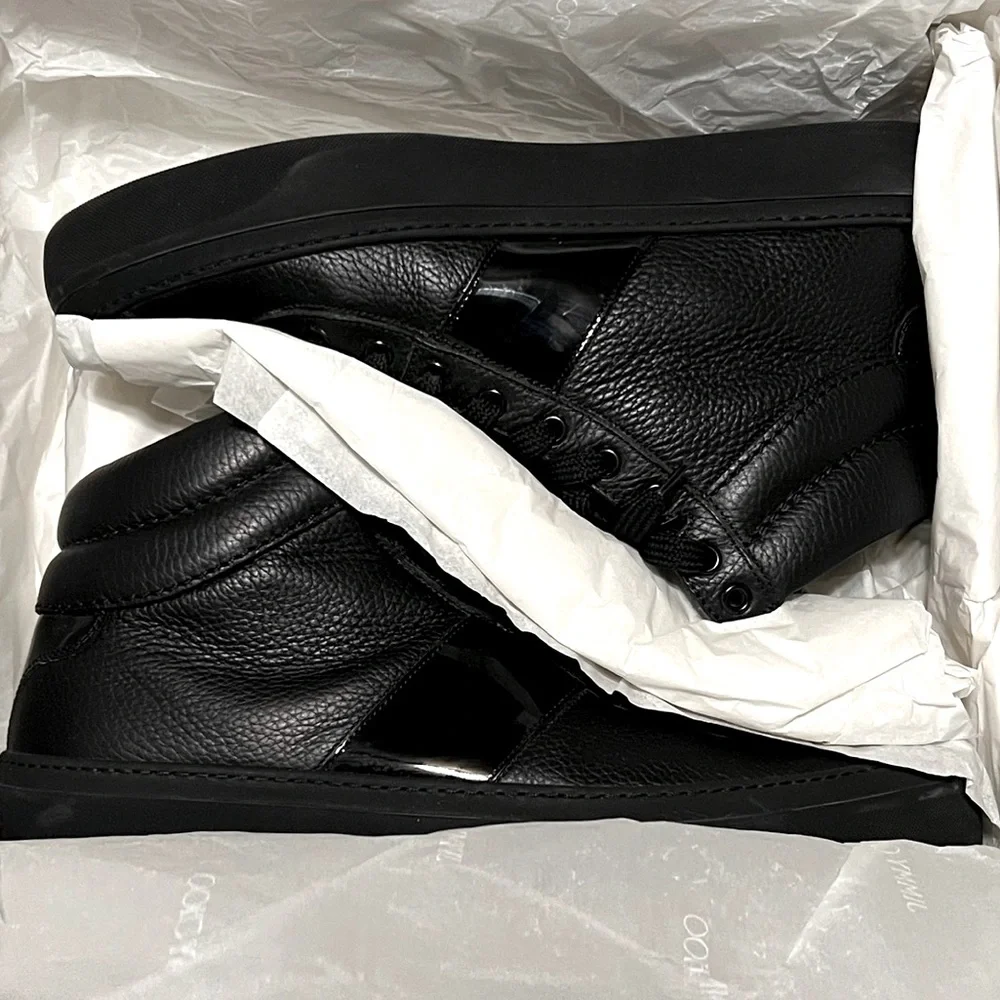 Jimmy Choo Belgravi Black High Top Sneakers Size 43 US Size 10 - Picture 4 of 8